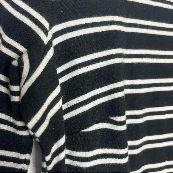 Ann Taylor Black White Stripe Dress MIDI Size Small - Picture 3 of 8